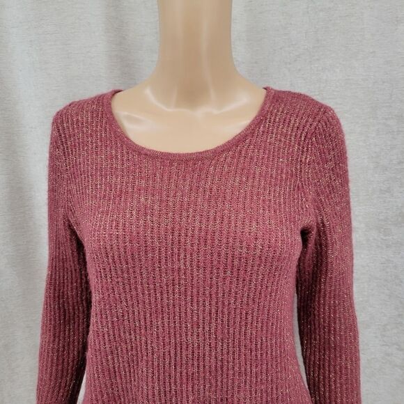 Fenn Wright Manson Dark Pink and Metallic Gold Knit Sweater Women's Size Large - Picture 5 of 10